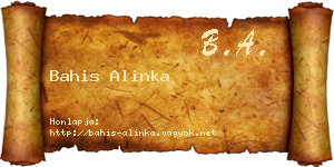 Bahis Alinka névjegykártya